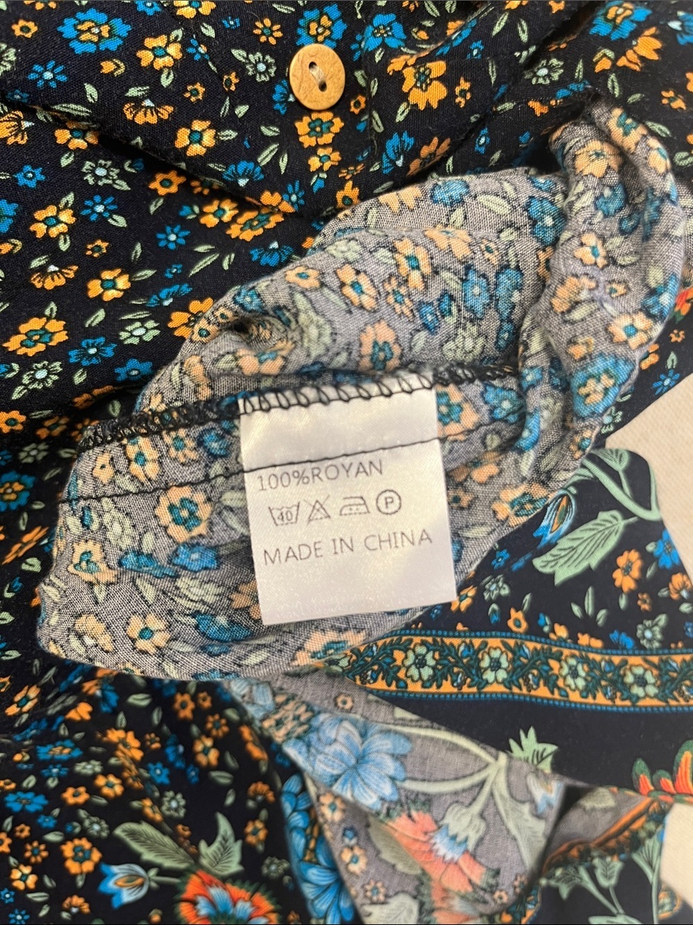 TEMOFON Floral Button Front Midi Dress Pockets Boho Cottagecore Size L - Picture 13 of 16